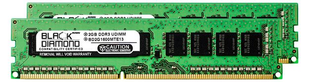 Picture of 4GB Kit (2x2GB) DDR3 1600 (PC3-12800) ECC Memory 240-pin (2Rx8)